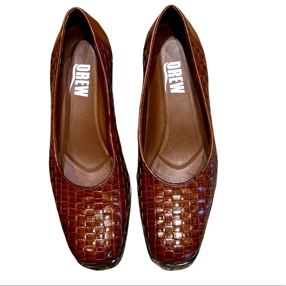 DREW "LUCY" WOMENS SLIP ON SHOES COGNAC LEATHER SZ 7